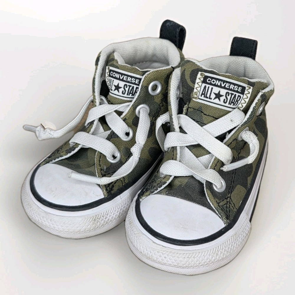 Converse‎ All Star Chuck Taylor Toddler  Camo Green Hightop Shoes size 4 Sneaker